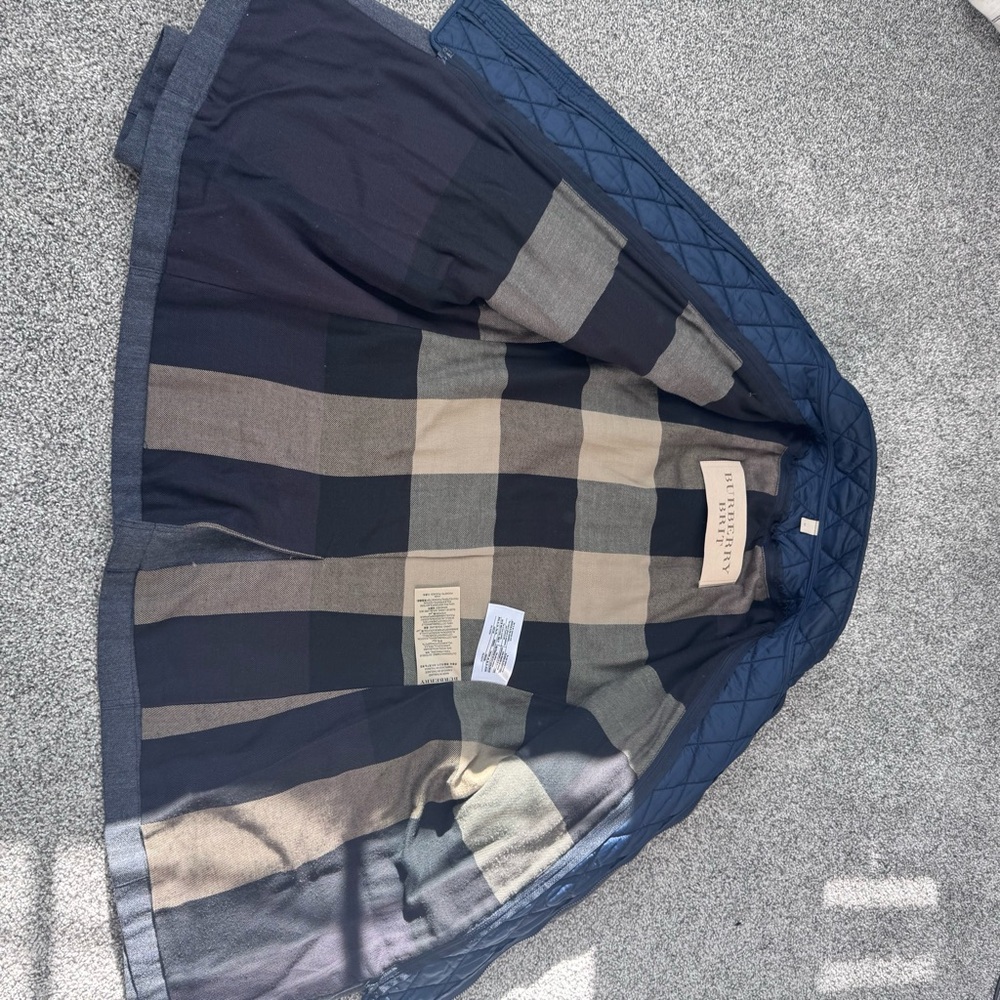 Burberry Brit Navy and Gray Quilted Jacket men’s Medium - zip out “vest” - Picture 4 of 9